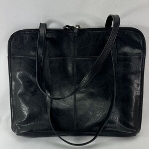 GAL Black Leather Tote Office Bag
